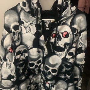 famous stars and straps skull hoodie